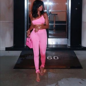 Pink spandex 2 piece set